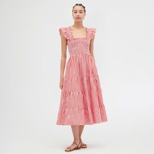Hill House Ellie Nap Dress - Cherry Stripe Size S